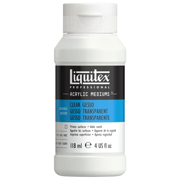 Gesso transparent acrylique, préparateur de surface