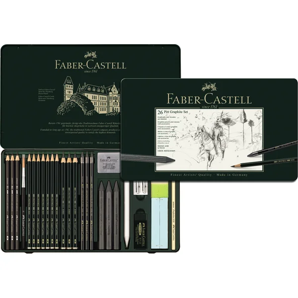 Grand Set 26 crayons fusains PITT Graphite