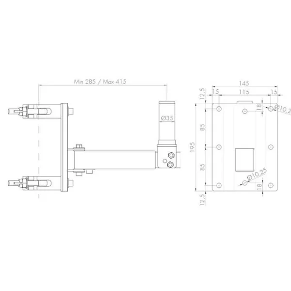 GUIL ALT-16G Support d'enceinte avec 2 accroches pour structure tube 50mm