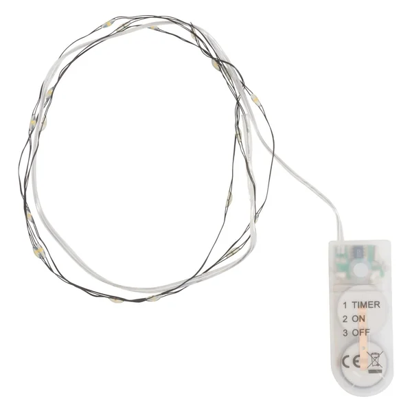 Guirlande lumineuse micro-LED avec minuterie, fil noir,20 LED