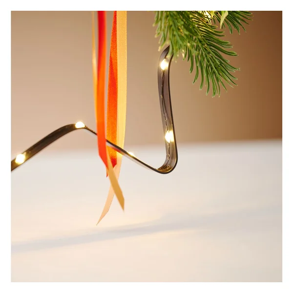 Guirlande lumineuse micro-LED avec minuterie, fil noir,20 LED