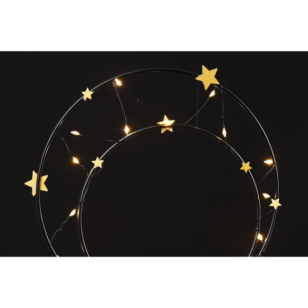 Guirlande lumineuse micro-LED avec minuterie, fil noir,20 LED