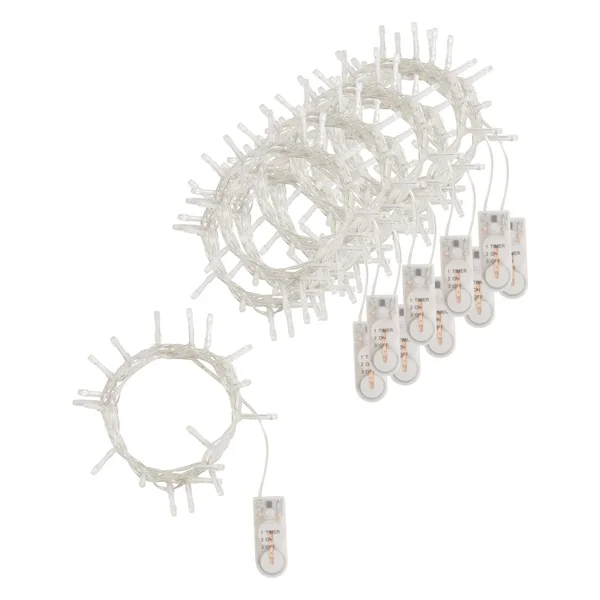 Guirlandes lumineuses mini-LED avec minuterie VBS, 10 pc.