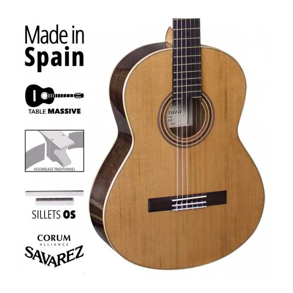 Guitare Classique Admira A8 Cèdre Massif / Palissandre Naturel Brillant