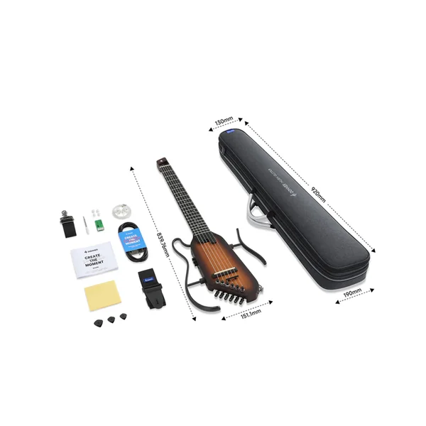 Guitare Classique Electro Donner HUSH-C Nylon Travel Guitar Black