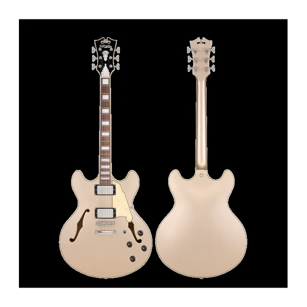 Guitare Electrique D'ANGELICO Premier DC XT - Salin Desert Gold + housse