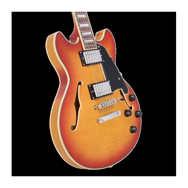 Guitare Electrique D'ANGELICO Premier Mini DC XT - Honey Burst + housse
