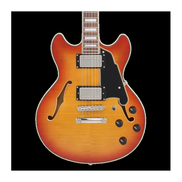 Guitare Electrique D'ANGELICO Premier Mini DC XT - Honey Burst + housse