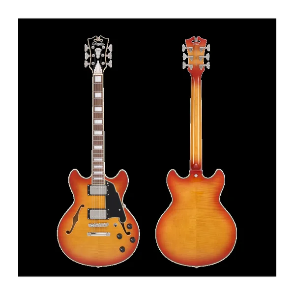 Guitare Electrique D'ANGELICO Premier Mini DC XT - Honey Burst + housse
