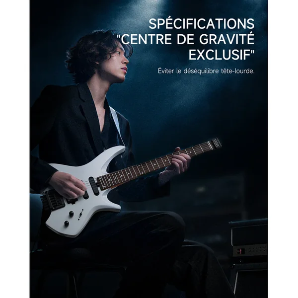 Guitare Electrique Donner HLX-500 Headless Guitar White