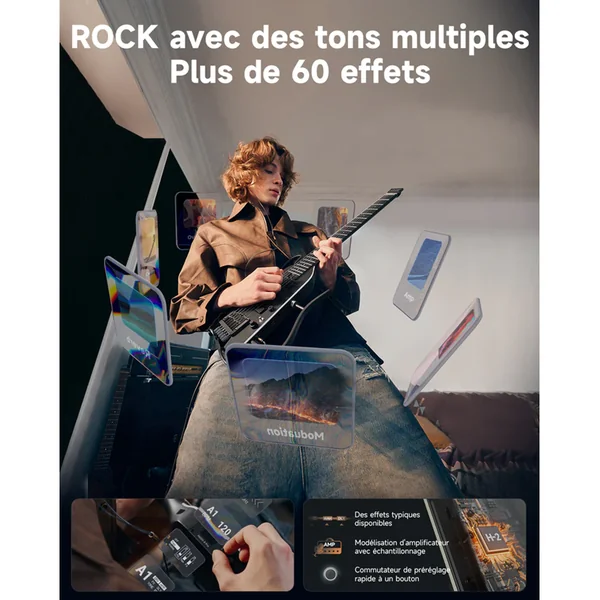Guitare Electrique Donner HUSH-X Pro Travel Guitar White