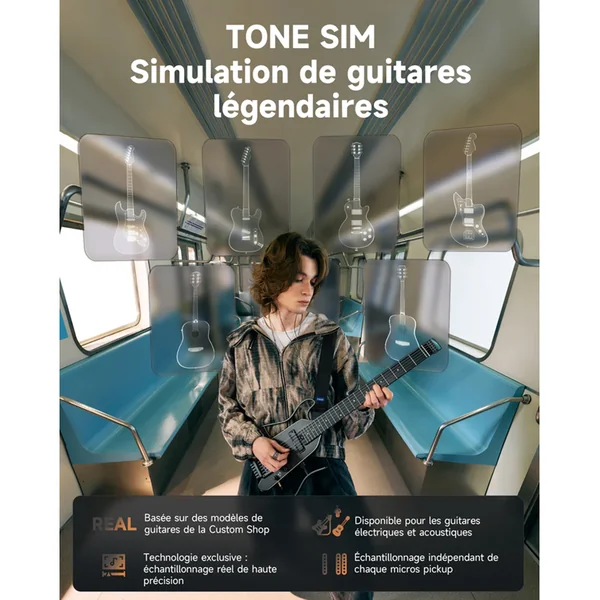Guitare Electrique Donner HUSH-X Pro Travel Guitar White