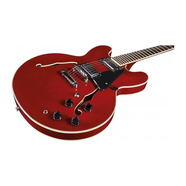 Guitare Electrique EKO FUSION-RED - Type Hollowbody double cut - Cherry Red