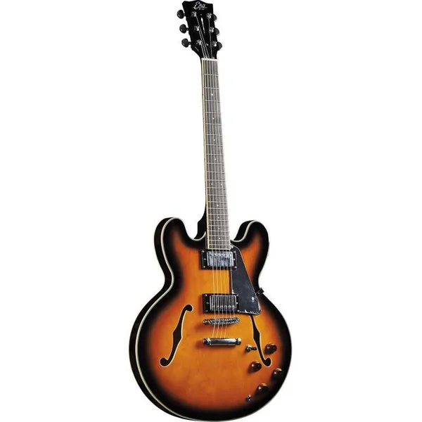 Guitare Electrique EKO FUSION-SB - Type Hollowbody double cut - Sunburst