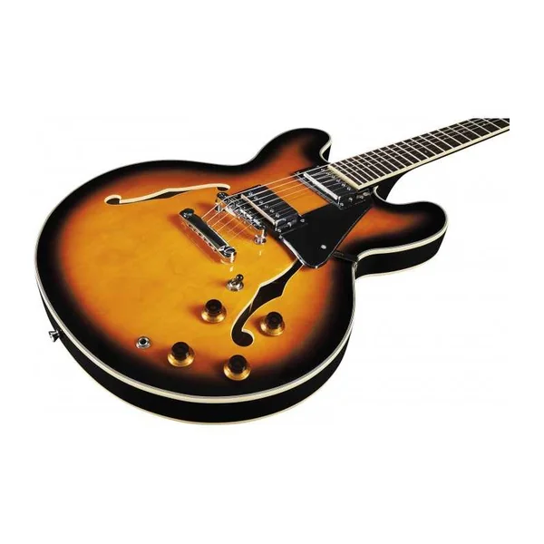 Guitare Electrique EKO FUSION-SB - Type Hollowbody double cut - Sunburst