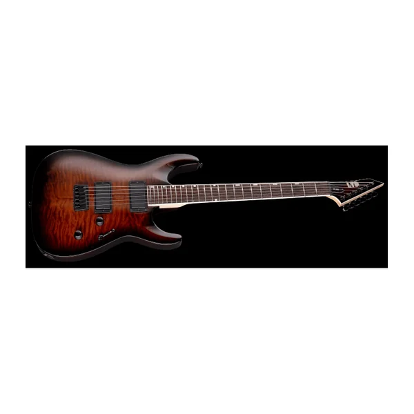 Guitare Electrique LTD MH200HTQM-DBSB - Modèle 200 - MH-200 HT QM Dark Brown Sunburst
