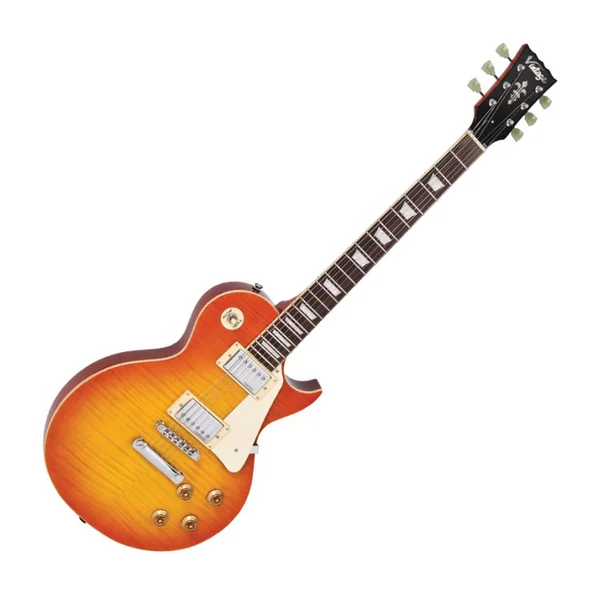 Guitare Electrique VINTAGE V100HB - FLAME HONEYBURST
