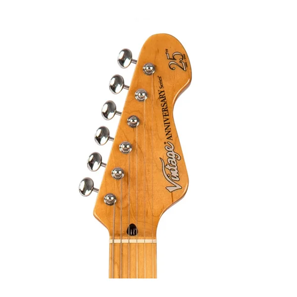 Guitare Electrique VINTAGE V6HMSVB-UK - V6HSS MAPLE 25TH ANNIVERSARY SILVER BURST