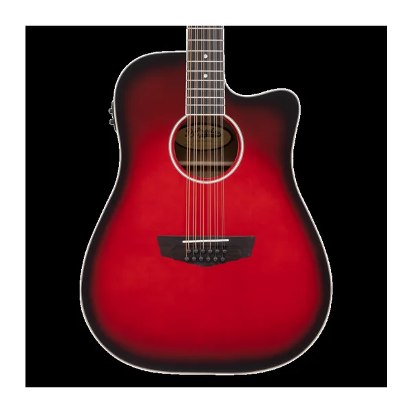 Guitare Folk Electro 12 Cordes D'ANGELICO Premier Bowery 12 LS Black Cherry Burst