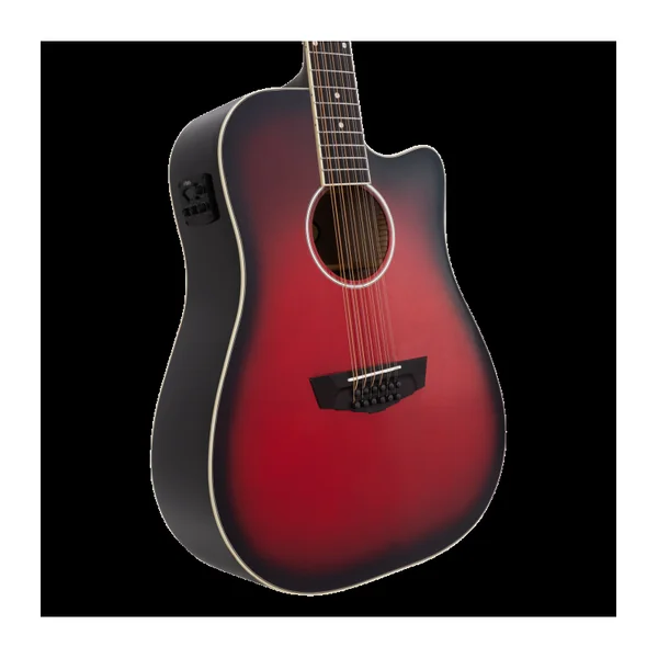 Guitare Folk Electro 12 Cordes D'ANGELICO Premier Bowery 12 LS Black Cherry Burst