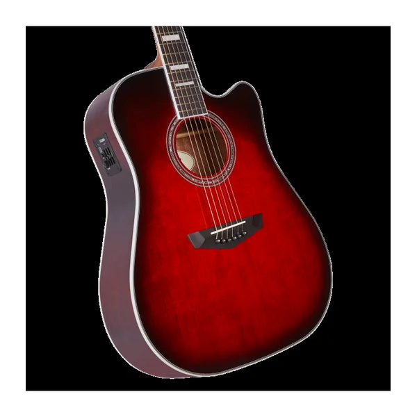 Guitare Folk Electro D'ANGELICO Premier Bowery Trans Black Cherry burst