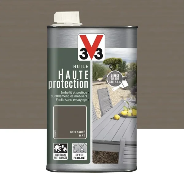 Huile Haute protection V33 Gris taupé