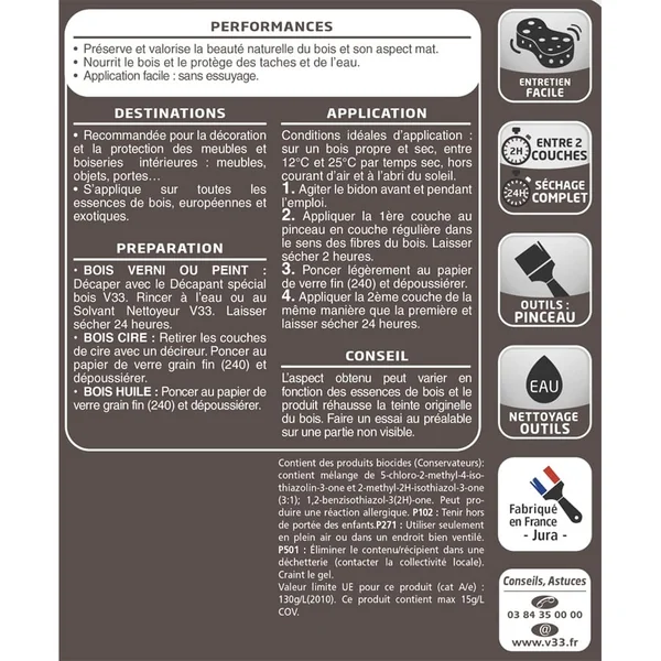 Huile & Protection V33 Argent mat