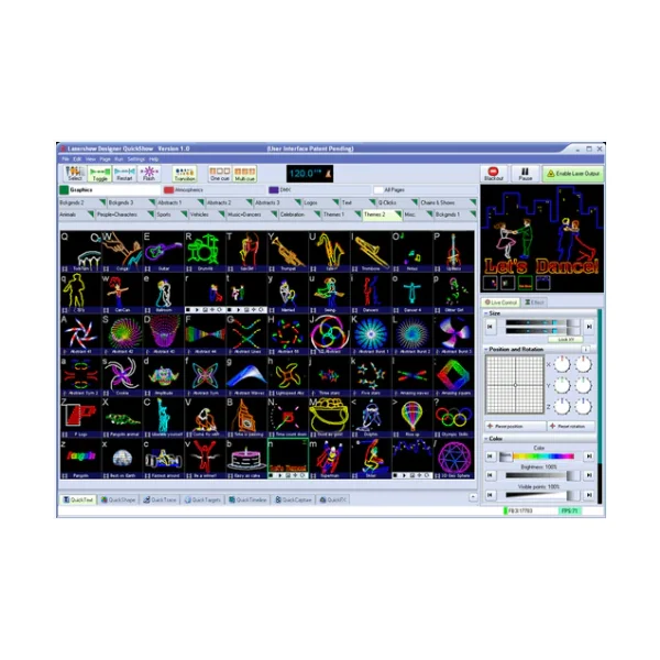 Interface ilda avec logiciel PANGOLIN QUICK SHOW 4.1