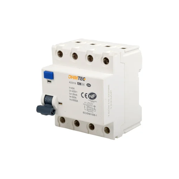 Interrupteurs différentiels 30mA tétrapolaires 63A type A Ohmtec