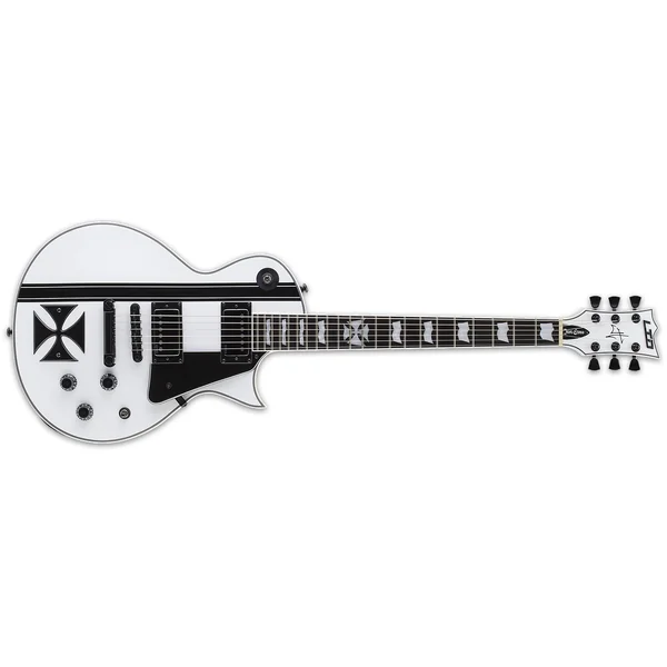 James Hetfield Iron Cross - snow white w/ black stripes
