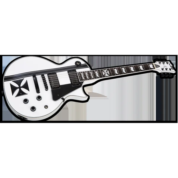 James Hetfield Iron Cross - snow white w/ black stripes