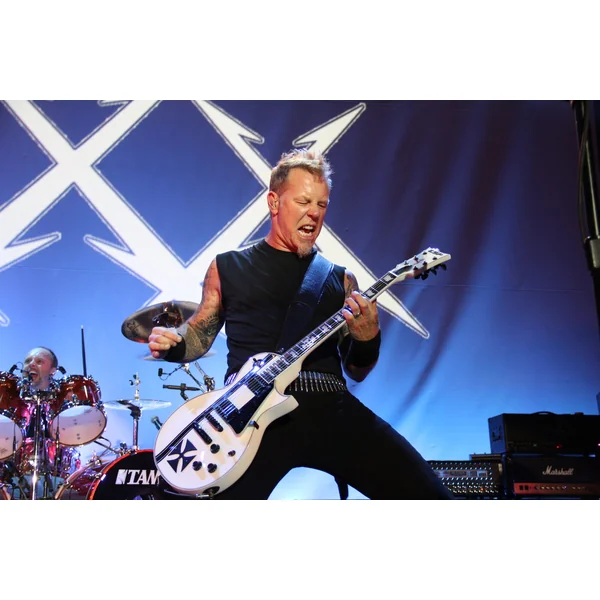 James Hetfield Iron Cross - snow white w/ black stripes