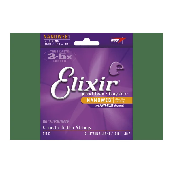 Jeu de Cordes Acoustique Elixir Nanoweb 10/47 REF:11152