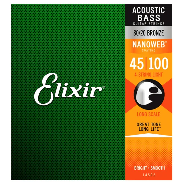 Jeu de Cordes pour Basse Acoustique ELIXIR 14502 - Light 45-65-80-100
