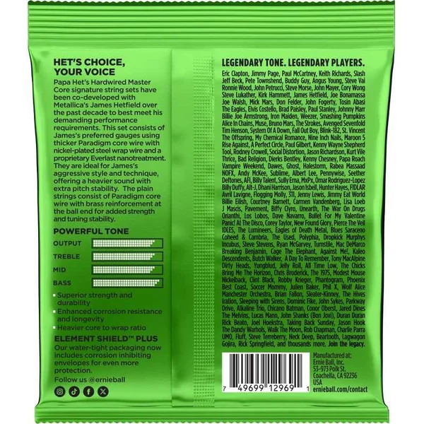 Jeu de Cordes pour Guitare Electrique Ernie Ball 2201 - signature Papa Hets - 11-50