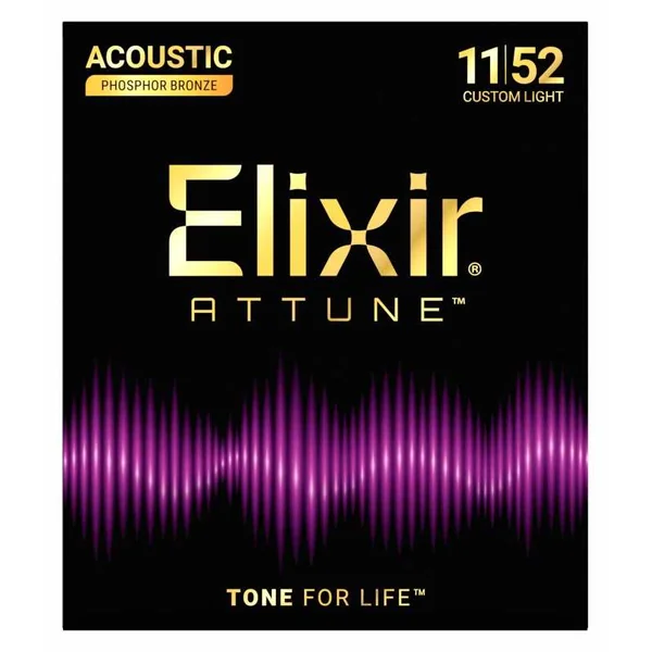 Jeu de Cordes pour Guitare Folk ELIXIR 21027 - ATTUNE PHOS.BRONZE. CL 11-52