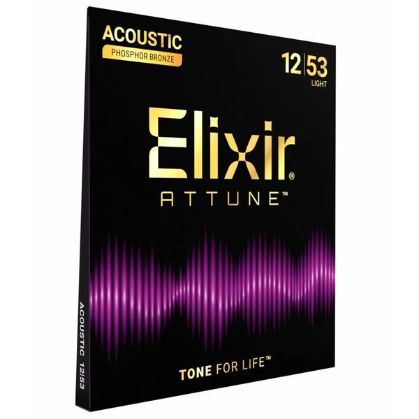 Jeu de Cordes pour Guitare Folk ELIXIR 21052 - ATTUNE PHOS.BRONZE. L 12-53