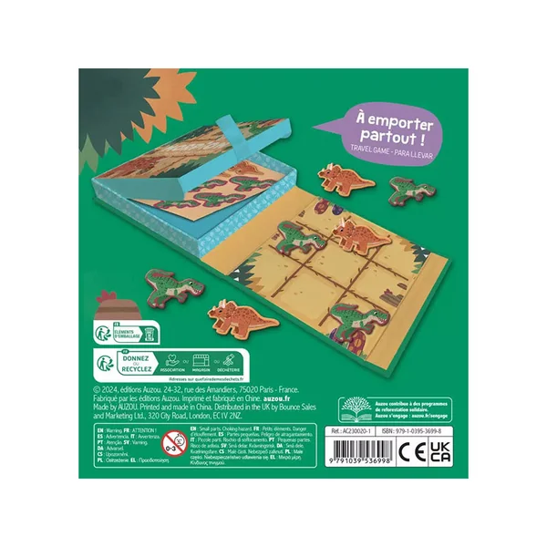 Jeu Magnétique Morpion Dino - 6 ans - Auzou