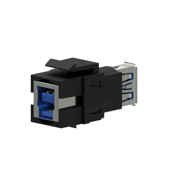 Keystone adapter usb 3.0a til usb 3.0 b, Sort