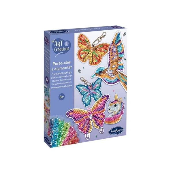 Kit Art création porte-clé à Diamanter - Papillons