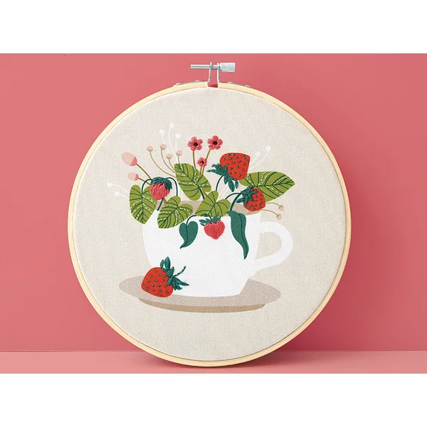 Kit broderie partielle - Fraise des bois