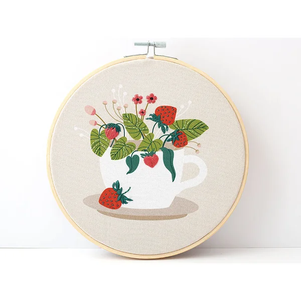 Kit broderie partielle - Fraise des bois