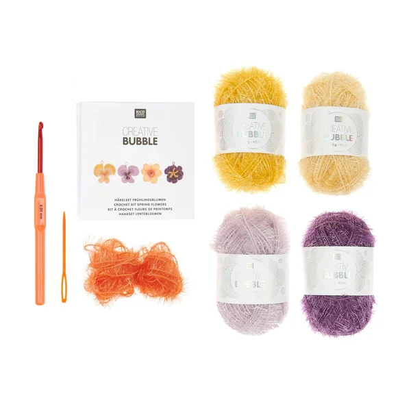Kit crochet Rico Design Creative Bubble « Fleurs de printemps »