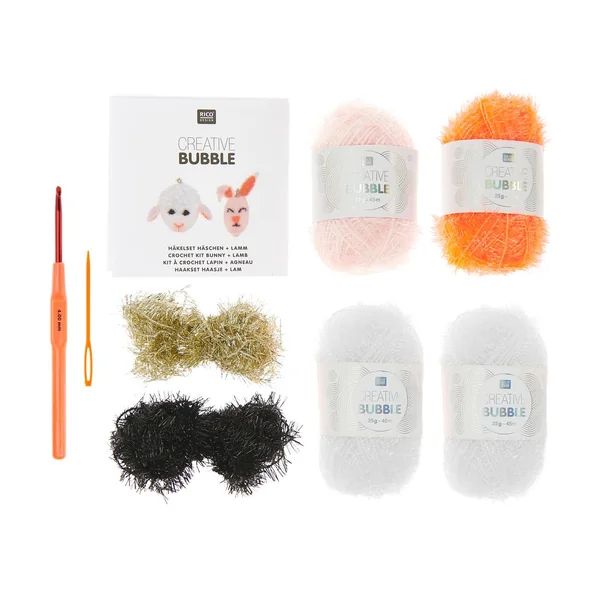 Kit crochet Rico Design Creative Bubble « Lapin + Agneau »