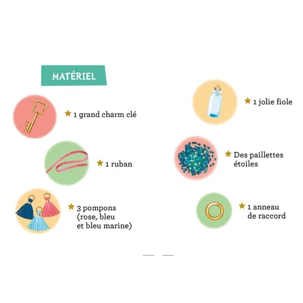 Kit créatif - Mon superbe bijou Auzou - mon collier clé du bonheur