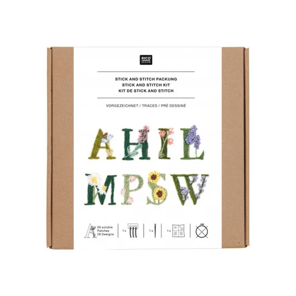 KIT DE BRODERIE ALPHABET FLORAL COLORFUL- RICO DESIGN