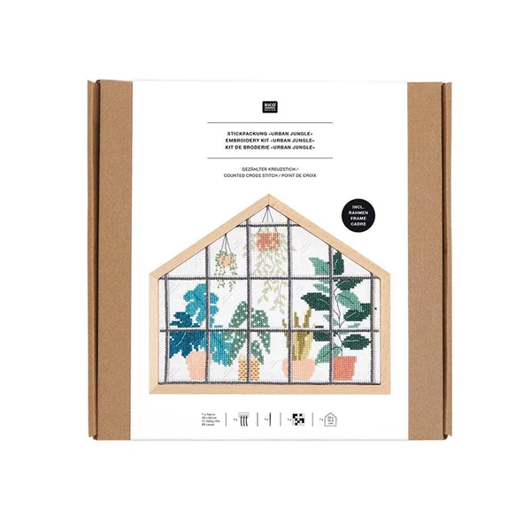 KIT DE BRODERIE POINT DE CROIX URBAN JUNGLE - RICO DESIGN