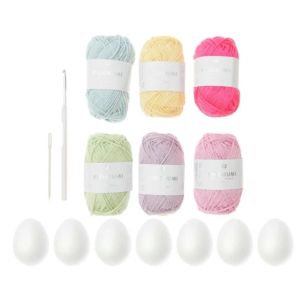 Kit de crochet Rico Design Ricorumi « Œufs de Pâques pastel »