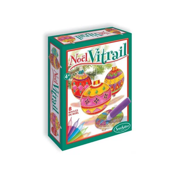 Kit de création Vitrail Noël 8 boules - Sentosphère