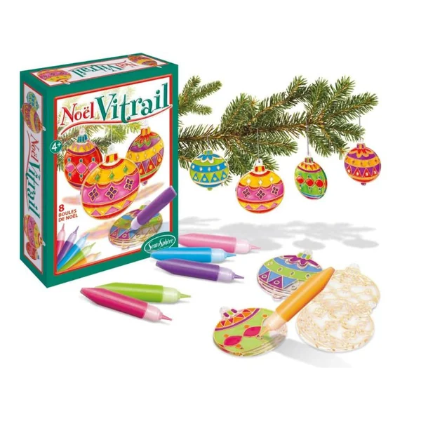 Kit de création Vitrail Noël 8 boules - Sentosphère